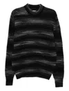 Ranra Striped Crew-neck Sweater In Black
