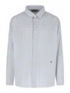 Ranra Stripe-pattern Logo-embroidered Shirt In Blue