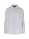Ranra Stripe-pattern Logo-embroidered Shirt In White