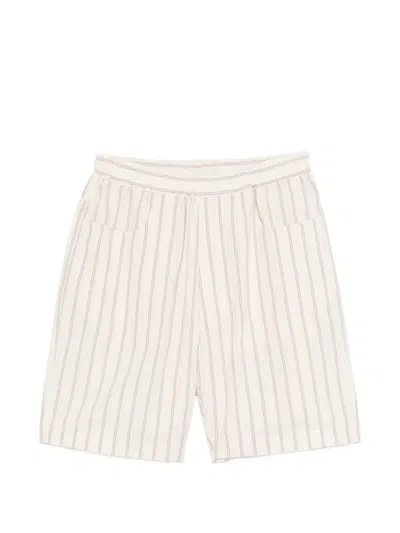 Ranra Striped Shorts In Neutral
