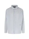 Ranra Stripe-pattern Logo-embroidered Shirt In White