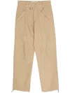 Ranra Slub-texture Straight Trousers In Nude & Neutrals