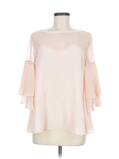 Pre-owned Raoul 3/4 Sleeve Silk Top Pink Cold Shoulder Neckline Tops
