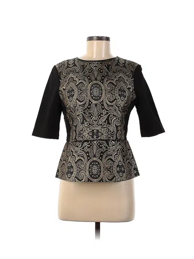 Pre-owned Raoul Short Sleeve Blouse In Black