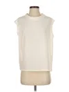 Raoul Sleeveless Silk Top Ivory Cowl Neck Tops In White
