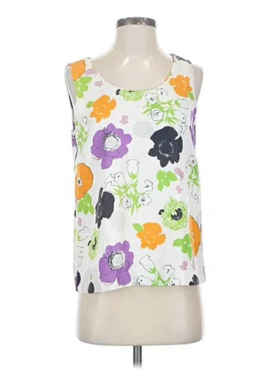 Pre-owned Raoul Sleeveless Silk Top White Halter Neckline Tops