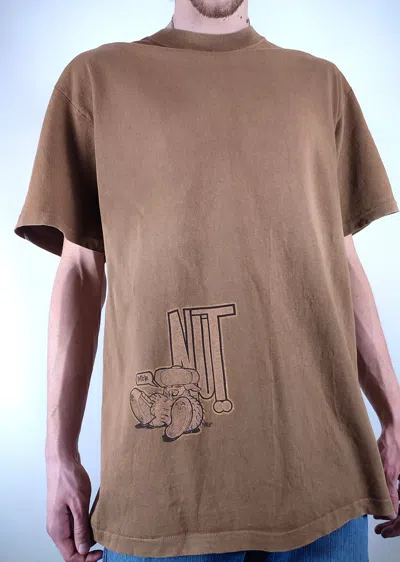 Pre-owned Rap Tees X Skategang 90's Vintage Nasty Urban Tribe Nut Single Stitch T-shirt Tee In Brown