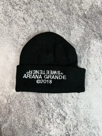 Pre-owned Rap Tees X Tour Tee Ariana Grande Sweetener 2018 Tour Hip Hop Pop Beanie Hat In Black