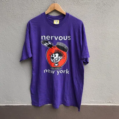 Pre-owned Rap Tees X Vintage 90's Nervous Records Rap Tee Hiphop In Purple