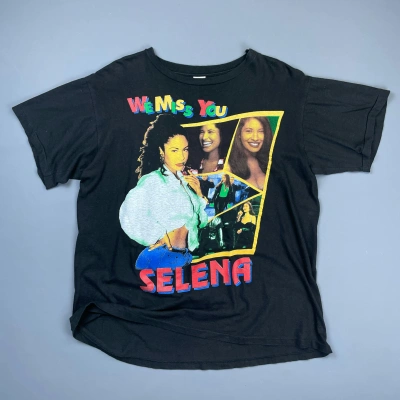 Pre-owned Rap Tees X Vintage 90's Vintage We Miss You Selena Rap T Shirt In Black