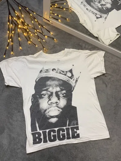 Pre-owned Rap Tees X Vintage Notorious B.i.g Biggie Hip Hop Rapper Shirt In White