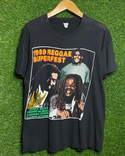 Pre-owned Rap Tees X Vintage Reggae Superfest 1989 Dennis Brown Tour Tee Shirt In Black
