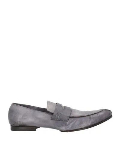Raparo Man Loafers Grey Size 9 Leather In Gray
