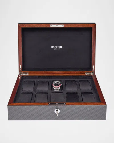 Rapport Carbon Fiber 10-watch Box In Carbon Fibre