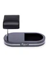 Rapport Leather Watch Stand With Tray In Gray
