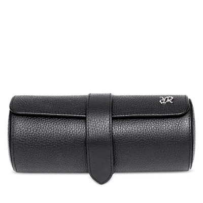 Rapport London Berkeley Leather Three Watch Case In Black