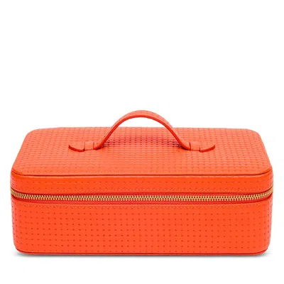 Rapport London Charlotte Leather Jewelry Case In Orange