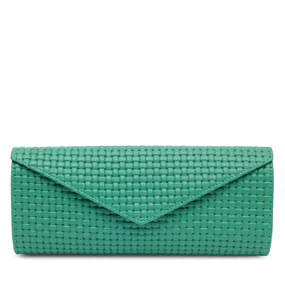 Rapport London Charlotte Leather Jewelry Roll In Green