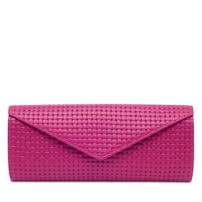 Rapport London Charlotte Leather Jewelry Roll In Pink