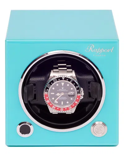 Rapport London Handcrafted Evolution Single Watch Winder In Turquoise