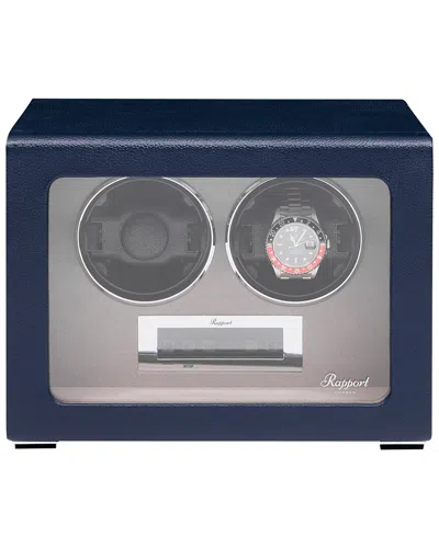 Rapport London Handcrafted Quantum Duo Watch Winder In Navy