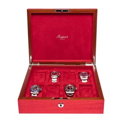 Rapport London Heritage Eight Watch Box In Red