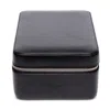 Rapport London Hyde Park Four Watch Leather Zip Case In Black