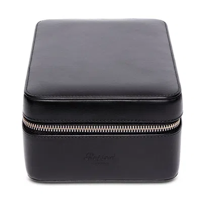 Rapport London Hyde Park Four Watch Leather Zip Case In Black