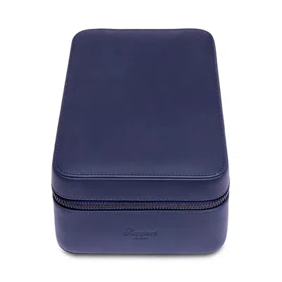 Rapport London Hyde Park Four Watch Leather Zip Case In Blue
