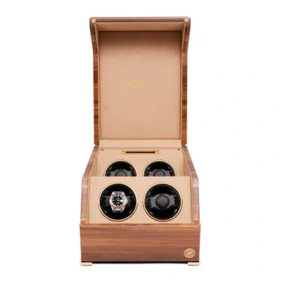 Rapport London Perpetua Quad Watch Winder In Walnut