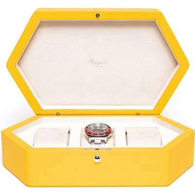 Rapport London Portobello Three Watch Box In Yellow