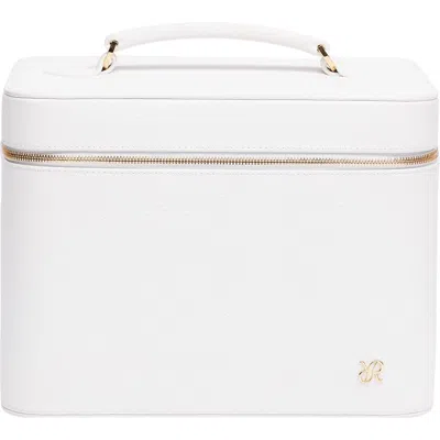 Rapport London Tuxedo Leather Vanity Case In White