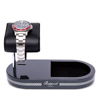 Rapport London Watch Stand With Tray In Carbon Fiber