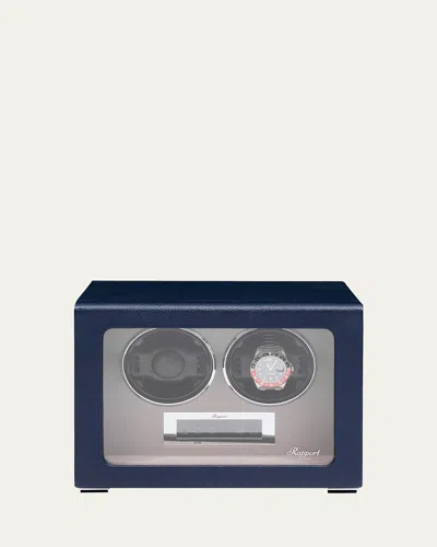 Rapport Quantum Duo 2-watch Winder In Blue