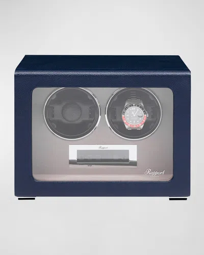 Rapport Quantum Duo 2-watch Winder In Navy