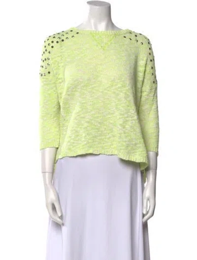 Pre-owned Rapsodia Bateau Neckline Sweater In Green