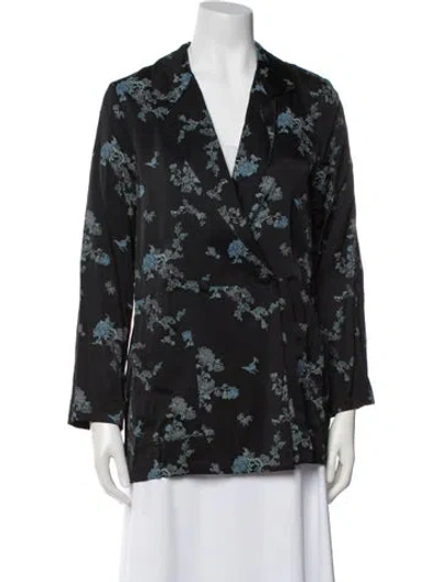 Pre-owned Rapsodia Floral Print Jacket In Black