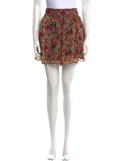 Pre-owned Rapsodia Floral Print Mini Skirt In Multi
