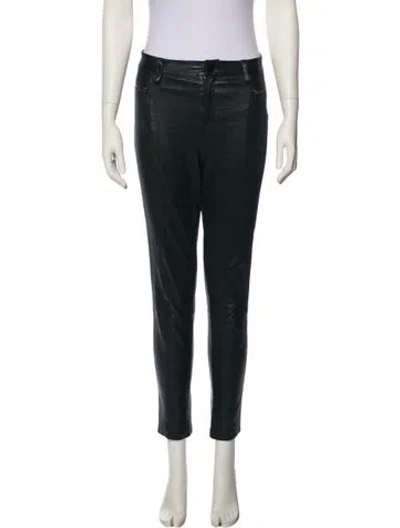 Pre-owned Rapsodia Leather Skinny Leg Pants In Black