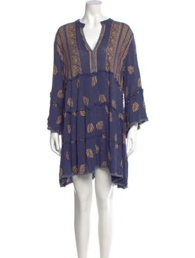 Pre-owned Rapsodia Paisley Print Mini Dress In Purple