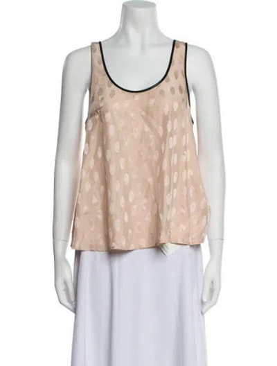 Pre-owned Rapsodia Polka Dot Print Scoop Neck Top In Pink