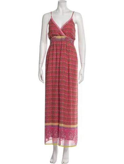 Pre-owned Rapsodia Printed Long Dress In Pink