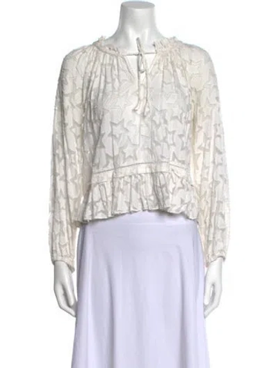 Pre-owned Rapsodia Printed V-neck Crop Top In Multi