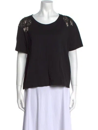 Pre-owned Rapsodia Scoop Neck Short Sleeve T-shirt In Black