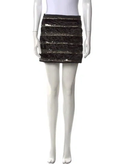 Pre-owned Rapsodia Striped Mini Skirt In Black