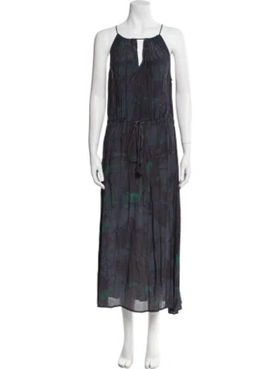 Pre-owned Rapsodia Tie-dye Print Long Dress In Blue