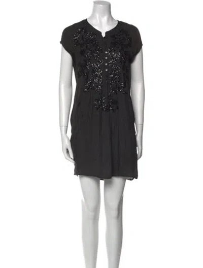 Pre-owned Rapsodia V-neck Mini Dress In Black