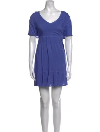 Pre-owned Rapsodia V-neck Mini Dress In Purple