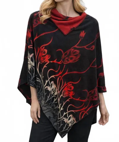 Rapti Fashion Floral Design Cashmere Poncho In 39 In Multi