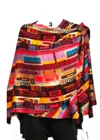 Rapti Fashion Woven Unique Cashmere Cape In Red Mosaic In Multi